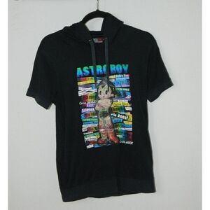 Astro Boy Tezuka Productions Hoodie Black Hologram T-Shirt Hoodie  Size Medium